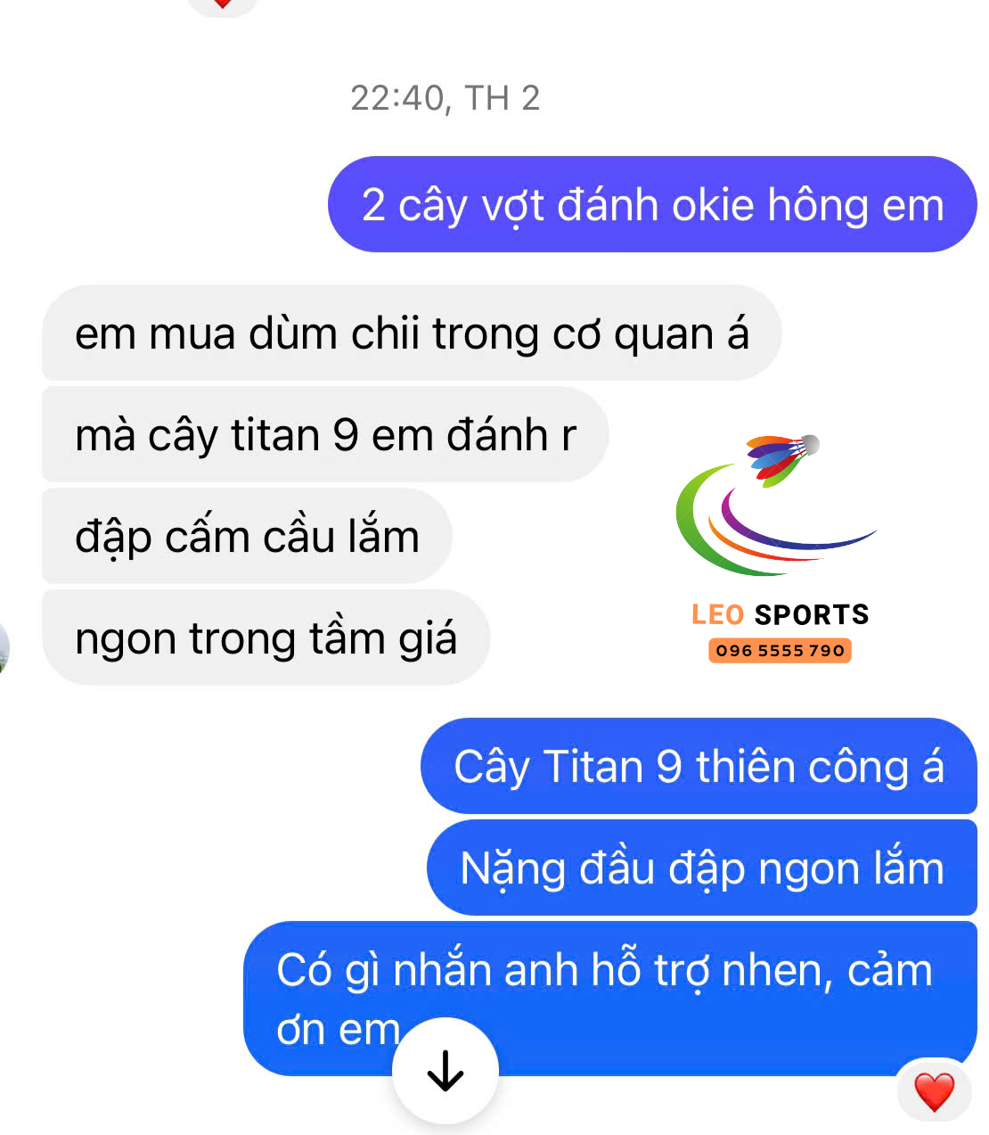 Feedback khách hàng LEO Sports